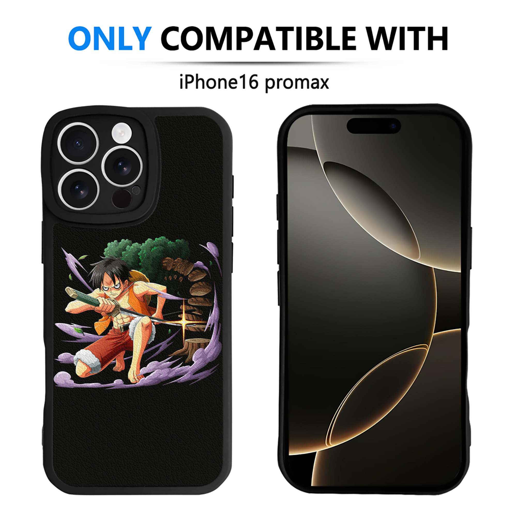 （画像用） ワンピース モンキー・D・ルフィ ONE PIECE Monkey D. Luffy 【iPhone 16シリーズ対応】シリコンスマホケース（レザー調） 材質：シリコン